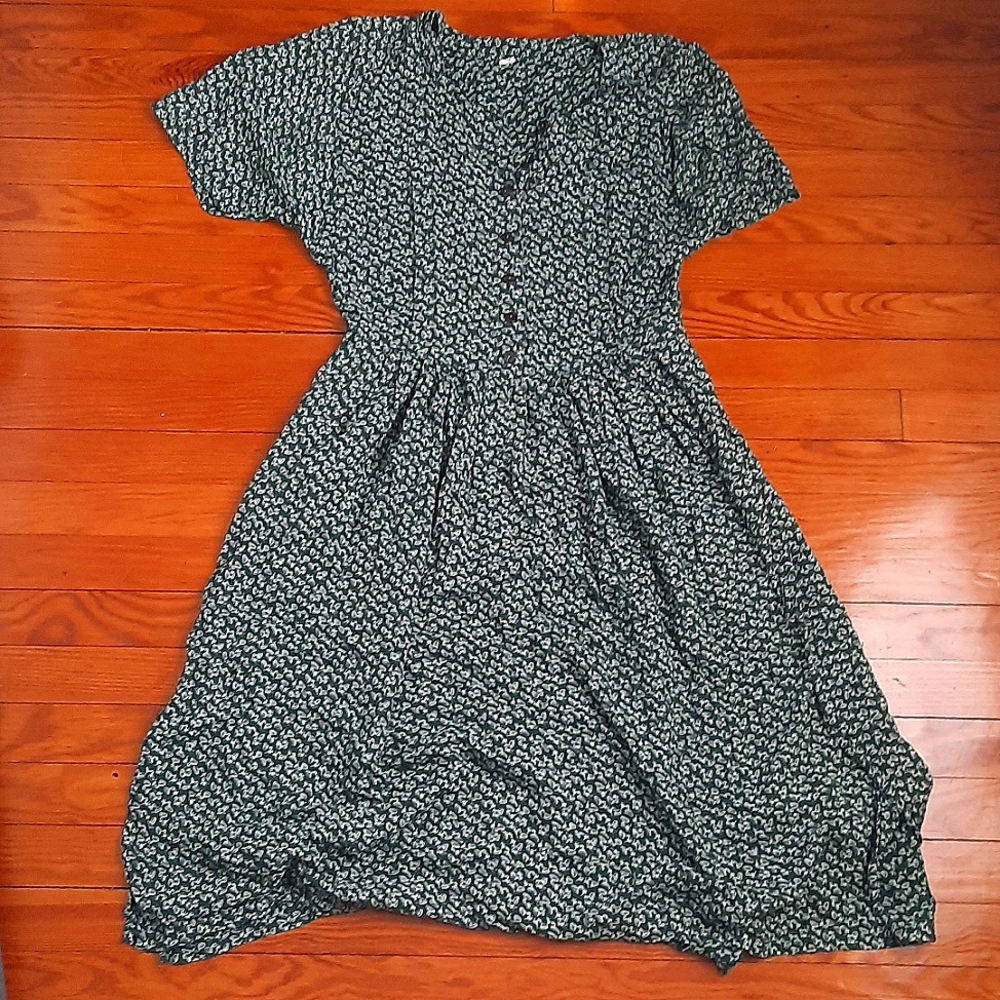 Vintage Button Down Midi Dress